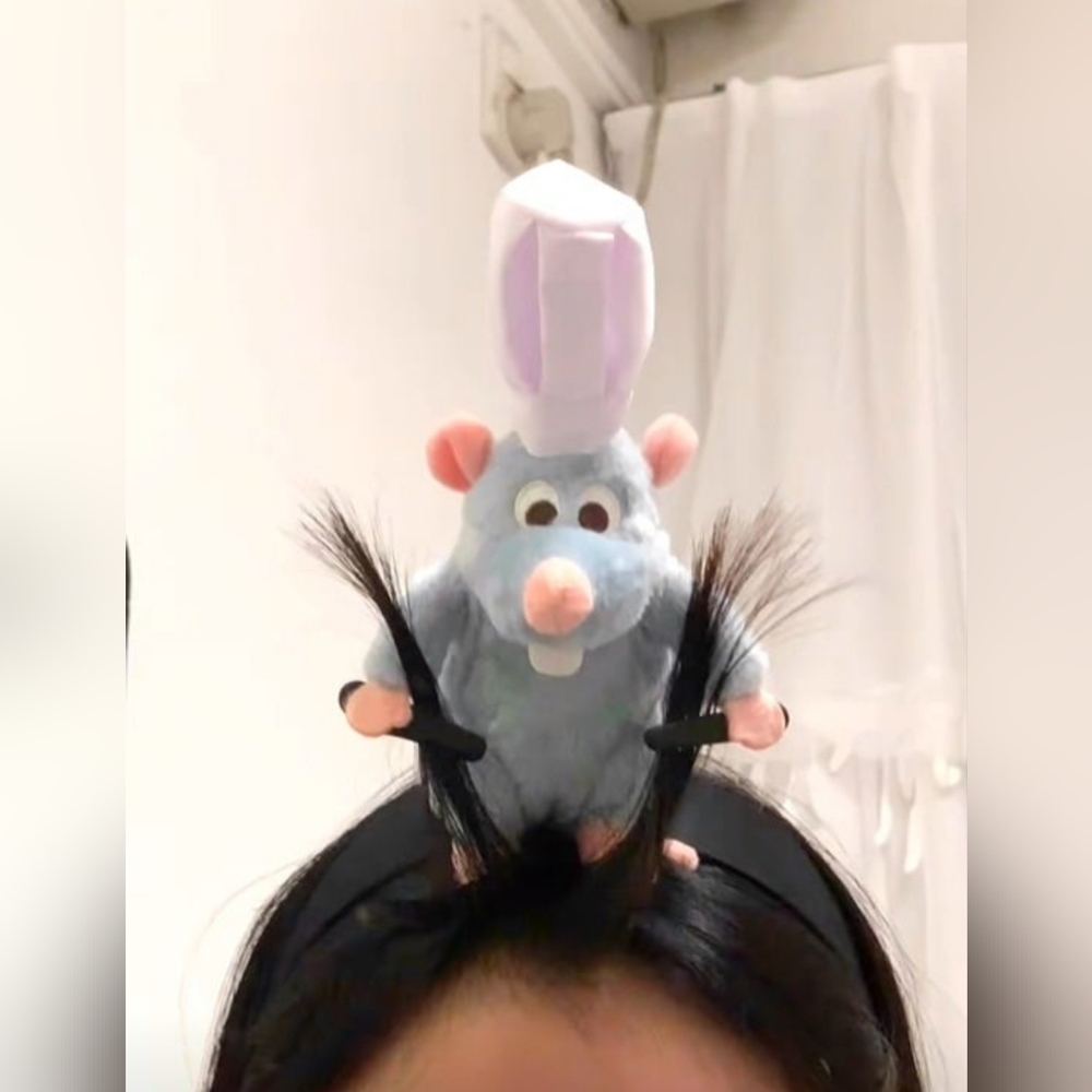 Plush Rat Novelty Headband in Light Blue